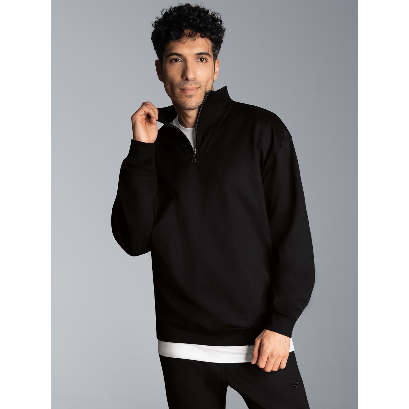 Herren Sweatshirt, Troyer in bequemer Qualität Bild 8