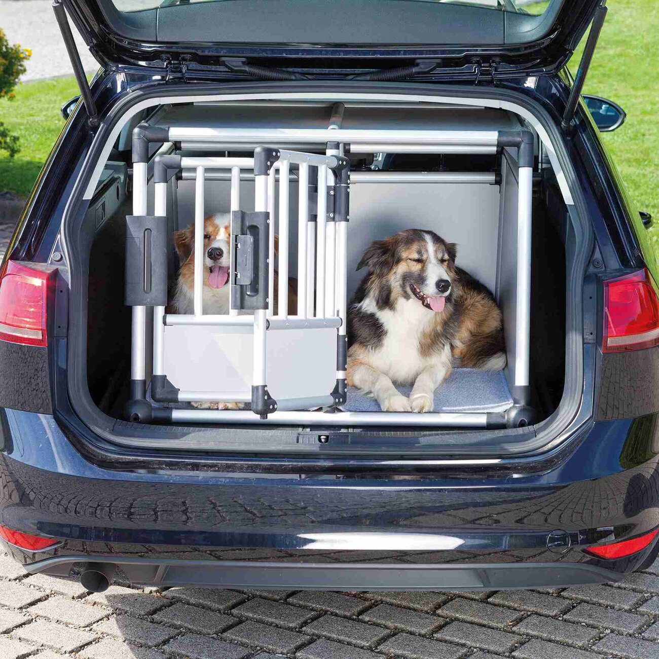 Trixie Doppel Transportbox Alubox Autobox für 2 Hunde Bild 5