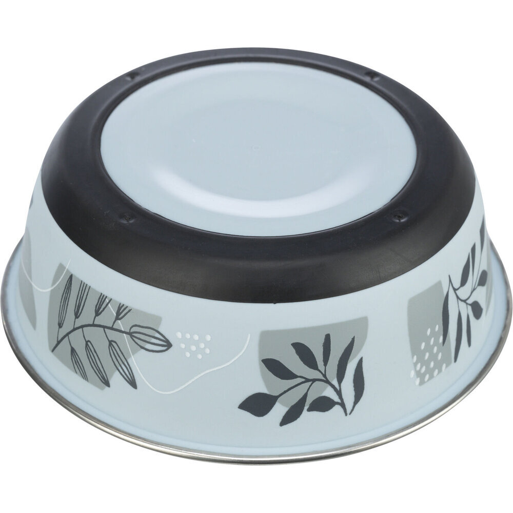 Edelstahlnapf blau grau mit Gummiring Bild 3