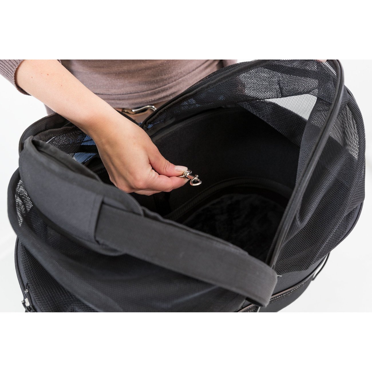 Hundefahrradkorb für Gepäckträger mit Kurzleine Bild 12