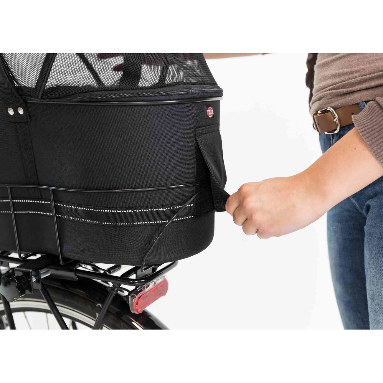 Hundefahrradkorb für Gepäckträger mit Kurzleine Bild 14