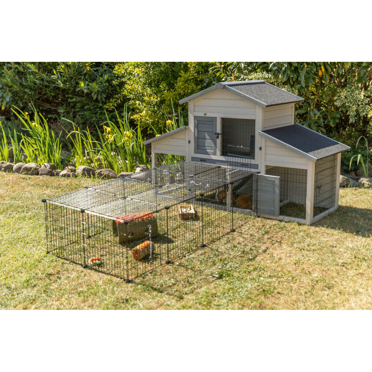 TRIXIE Freilaufgehege mit Abdeckung | Sicherer Auslauf für Kaninchen & Meerschweinchen Bild 2