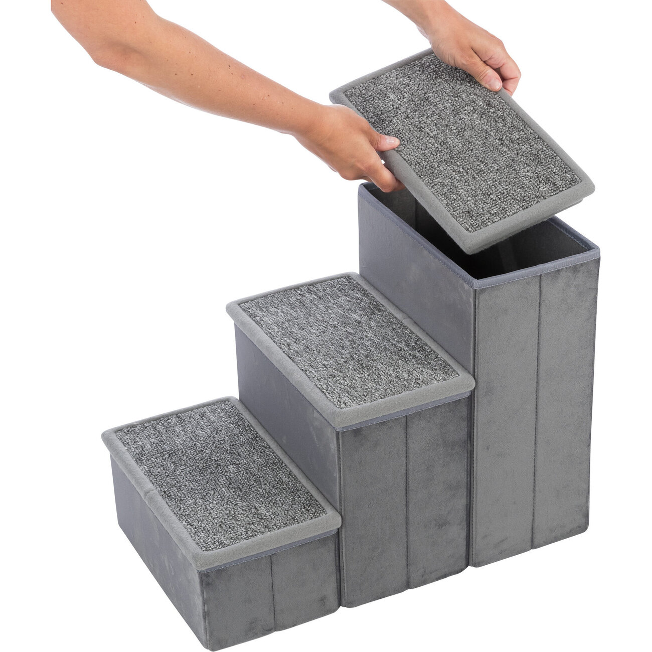 Hunde Beistellbett Harvey mit Treppe und Höhle Bild 6