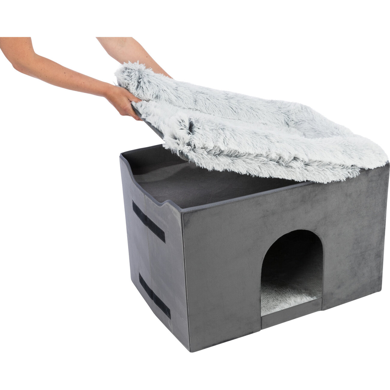 Hunde Beistellbett Harvey mit Treppe und Höhle Bild 8