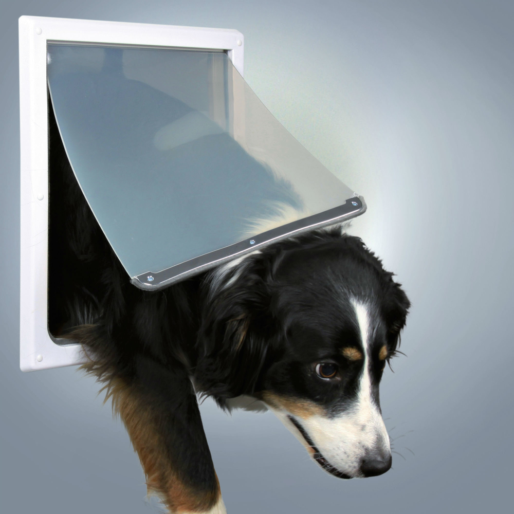 Trixie Hundeklappe mit flexibler Kunststoffklappe, M-XL, weiß, 30,8 × 38 cm Trixie Hundeklappe mit flexibler Kunststoffklappe, M-XL, weiß, 30,8 × 38 cm