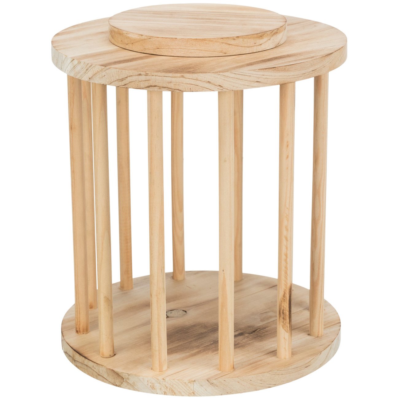 Kleintier Heuraufe rund mit Deckel Holz, geflammt Bild 4