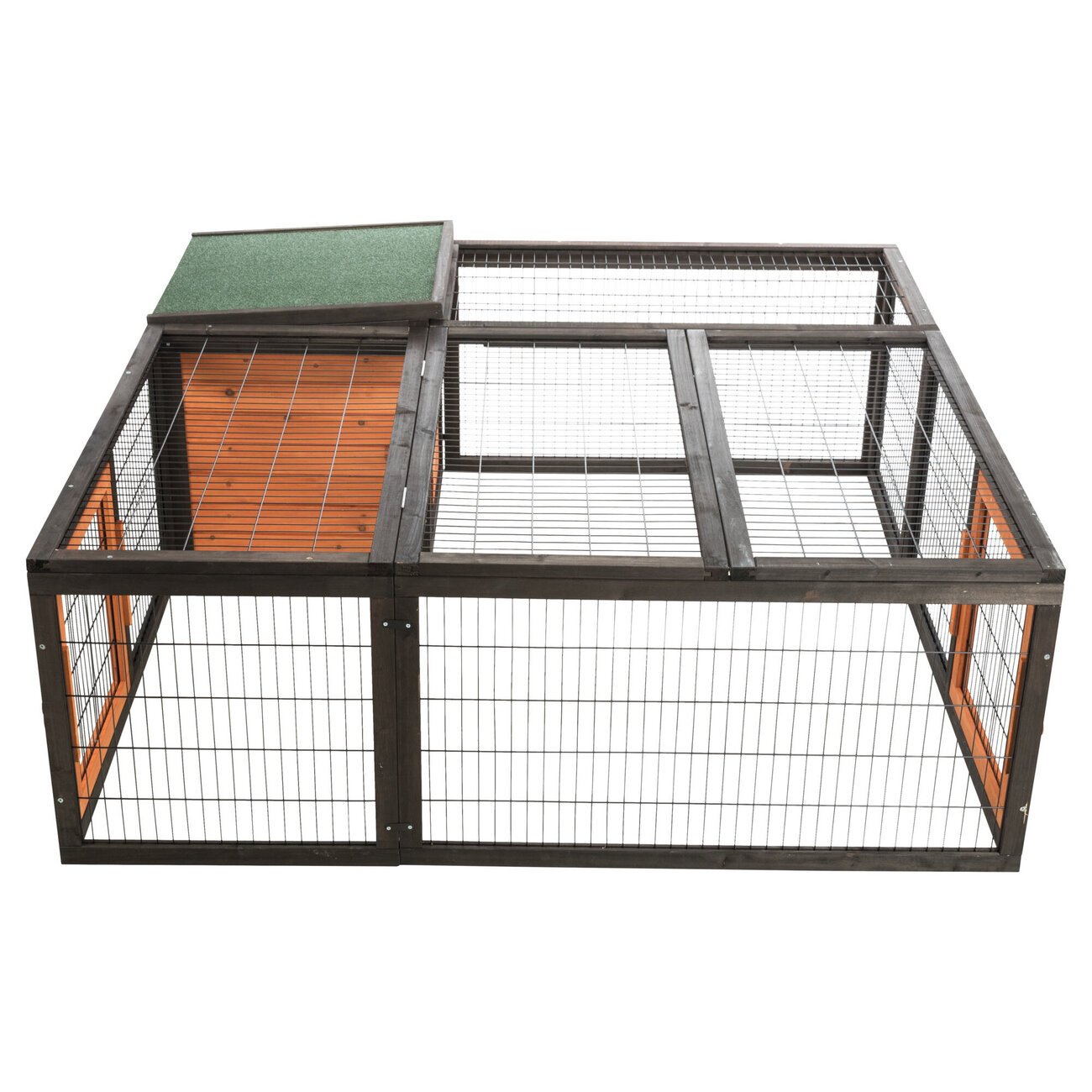 Freilaufgehege mit Abdeckung und Kleintierhaus Bild 2