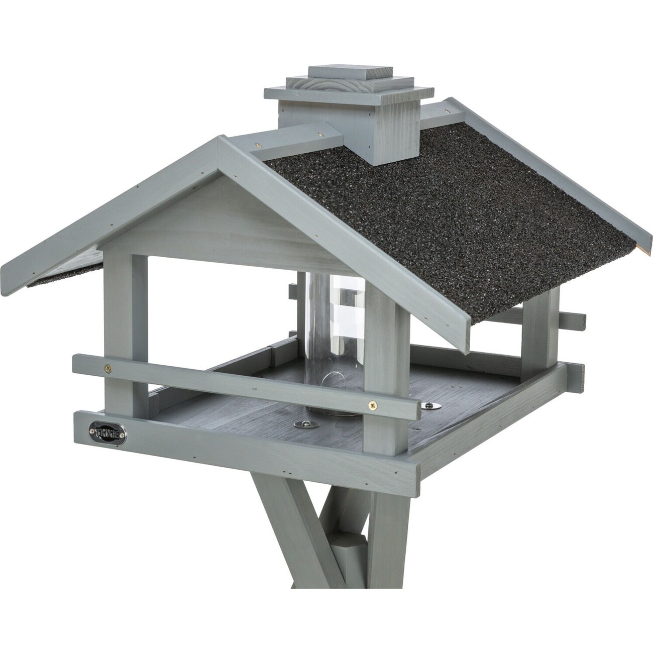 natura Futterhaus grau mit Ständer & Silo, Kiefernholz Bild 4