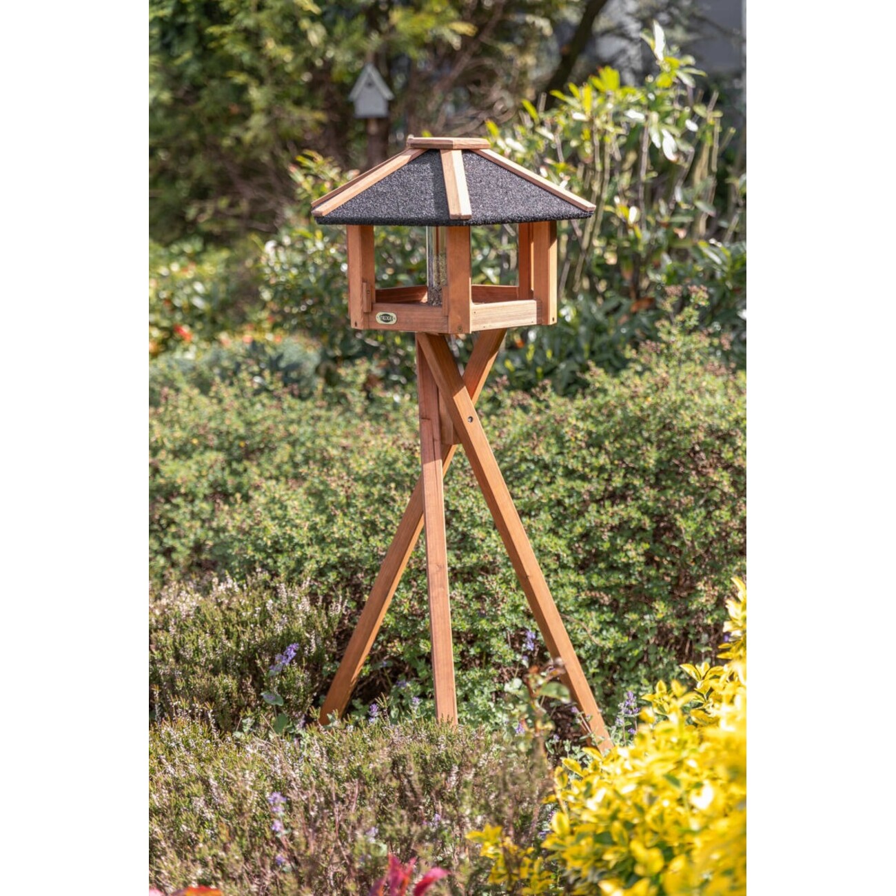 natura Vogel-Futterhaus Rund mit Ständer & Silo Bild 2