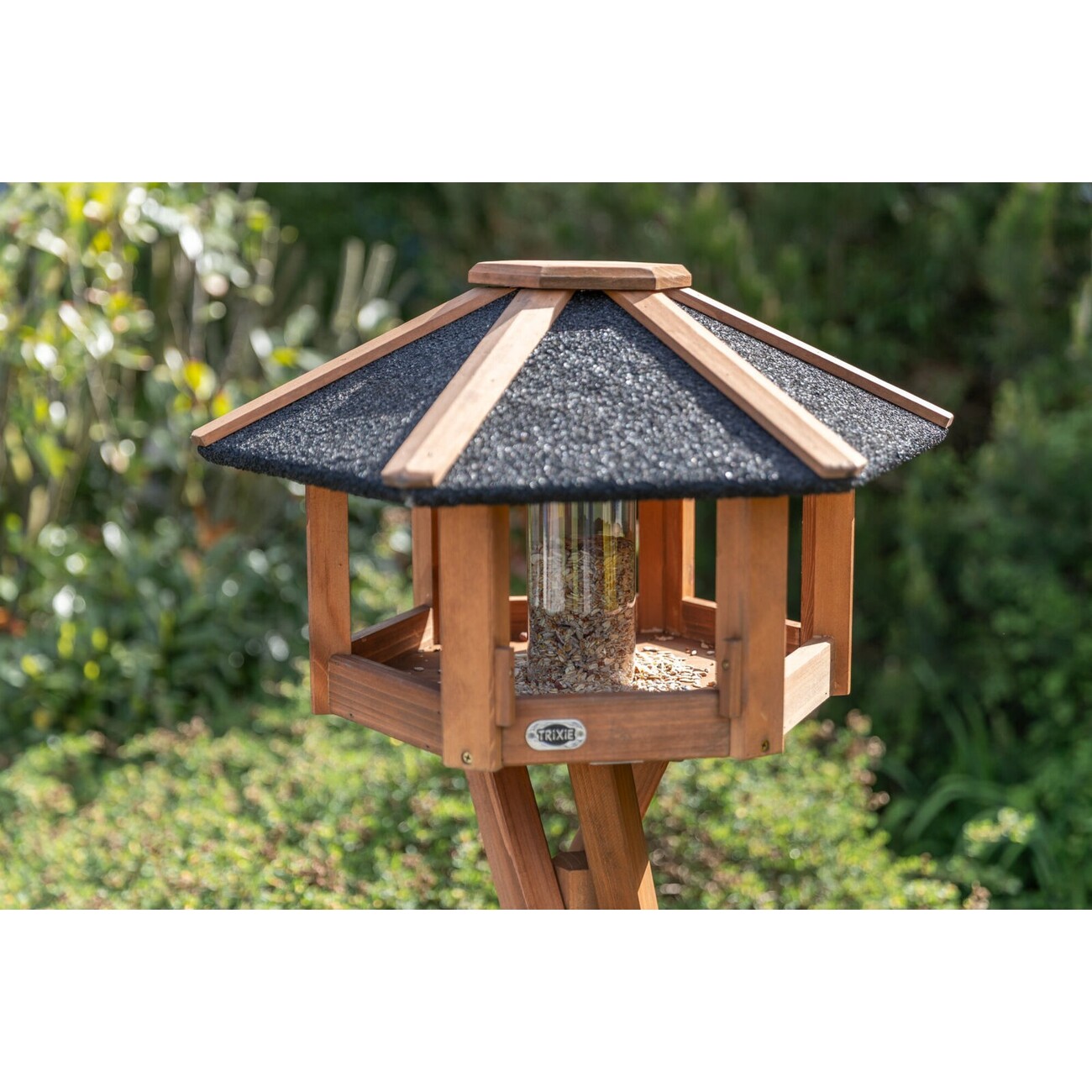 natura Vogel-Futterhaus Rund mit Ständer & Silo Bild 4