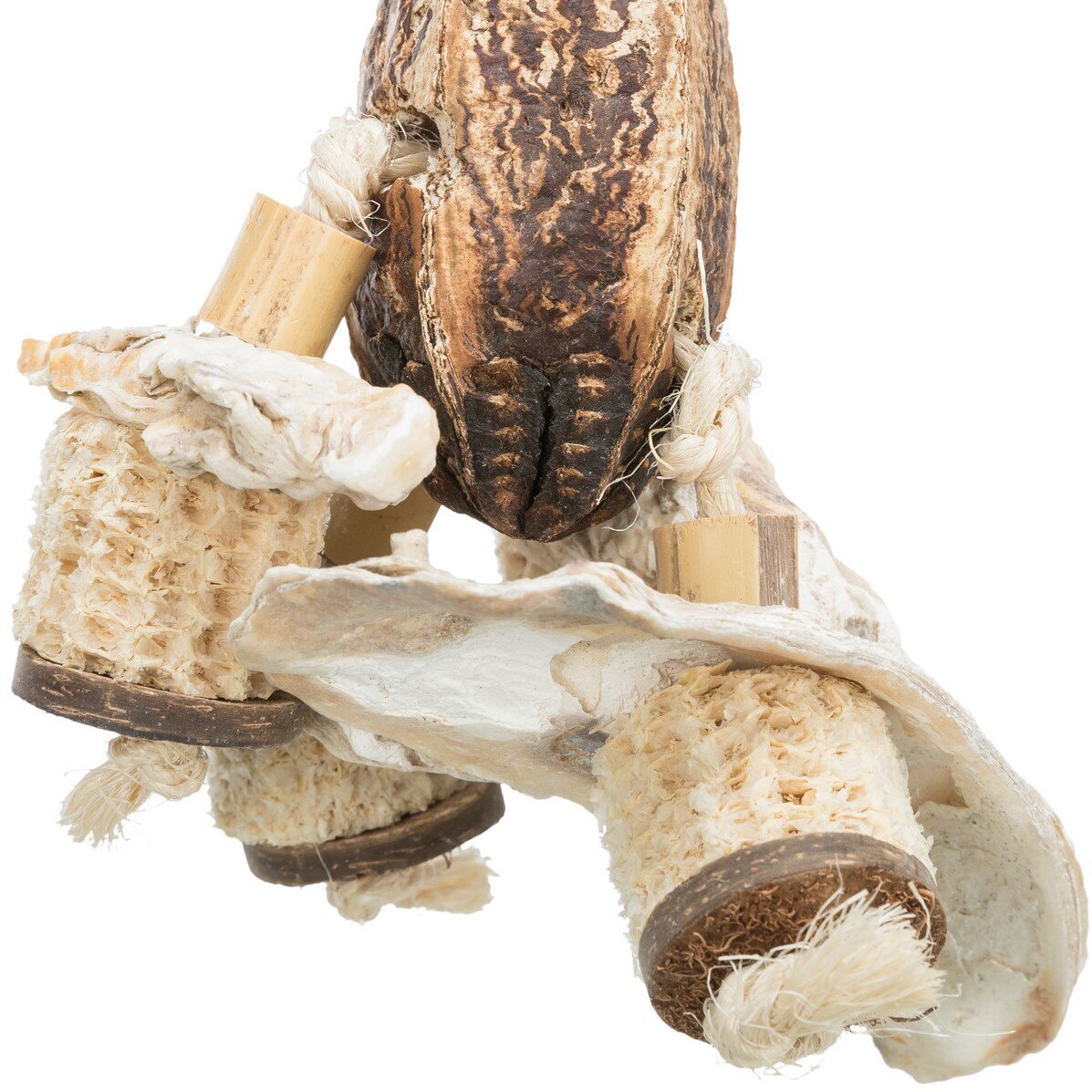 Vogelspielzeug mit Bambus und Muscheln Bild 2