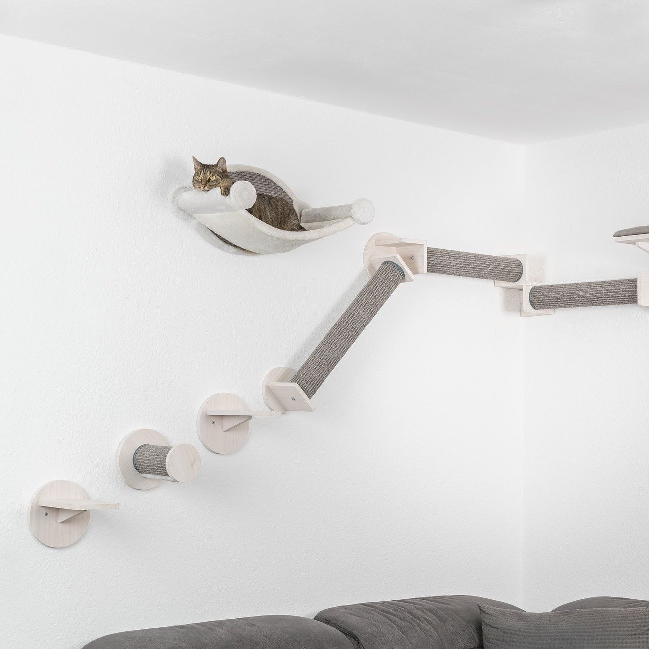 Katzen Kletterstufen zur Wandmontage mit Sisal Bild 2