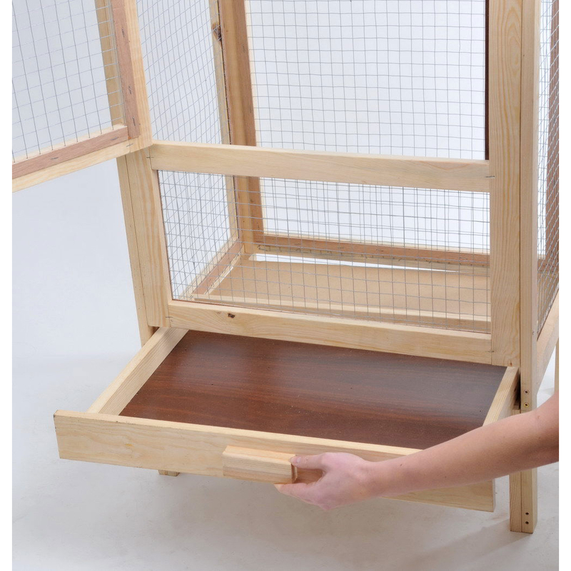 Vogel Holzvoliere mit Bitumen-Dach Bild 2