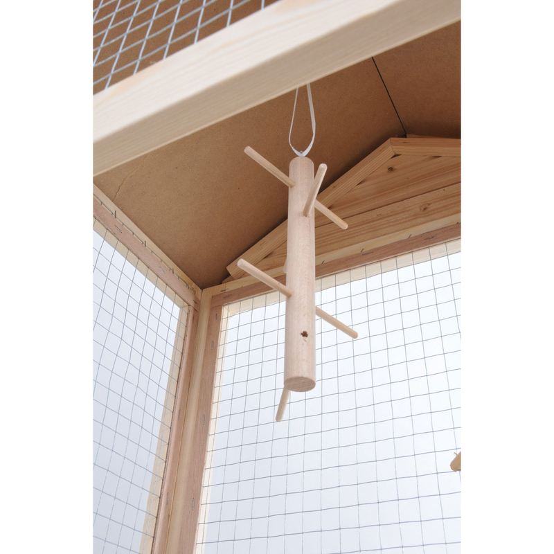 Vogel Holzvoliere mit Bitumen-Dach Bild 3