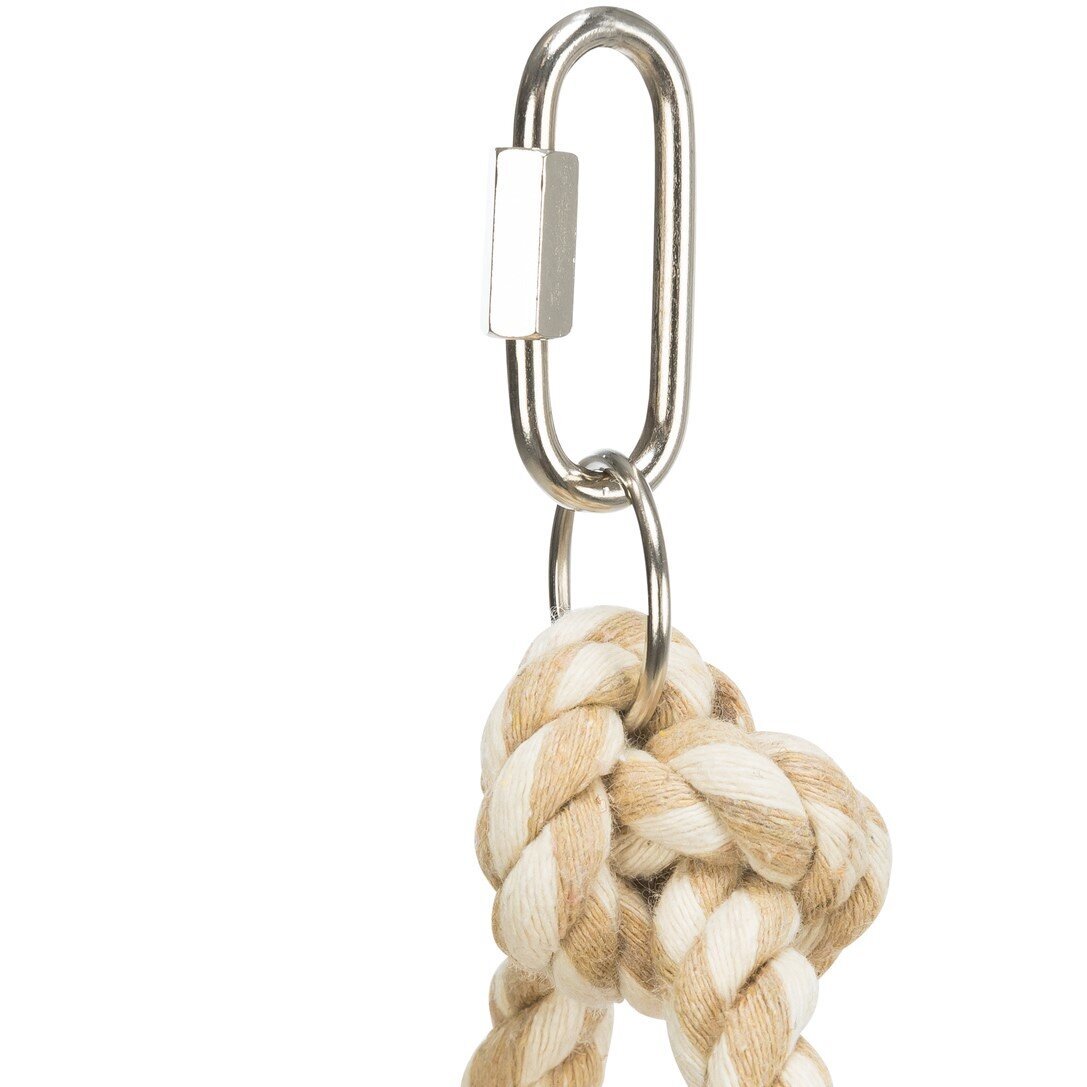 Vogelschaukel mit bunten Holzklötzchen und Tau Bild 4