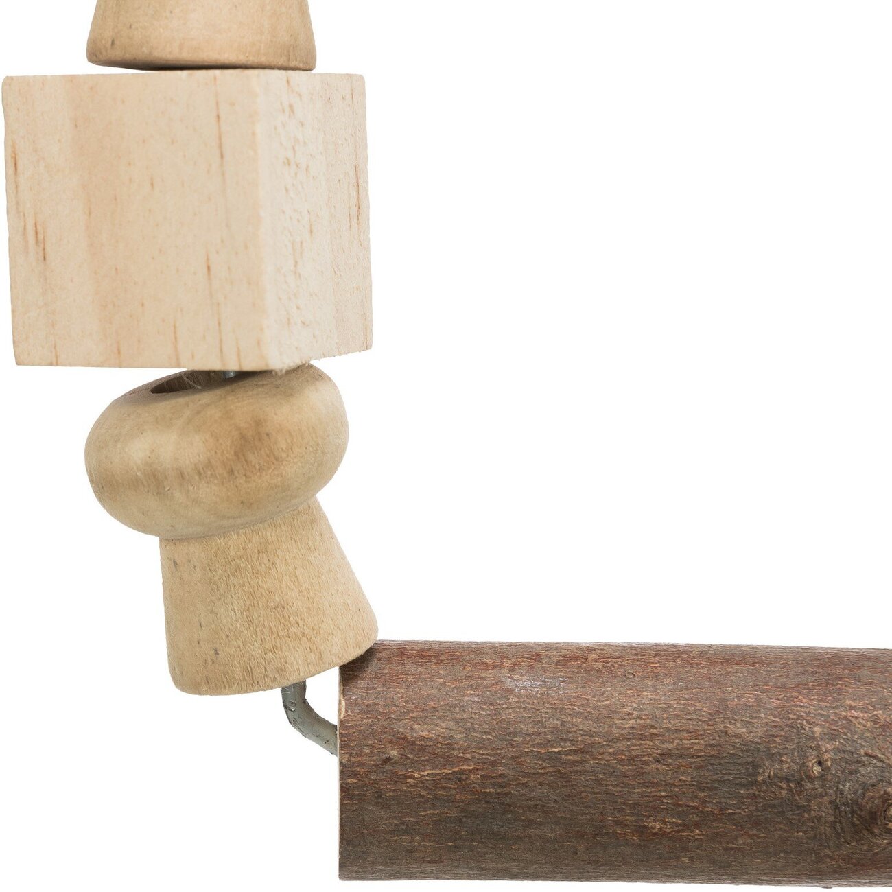 Vogelschaukel mit bunten Holzklötzchen und Tau Bild 5