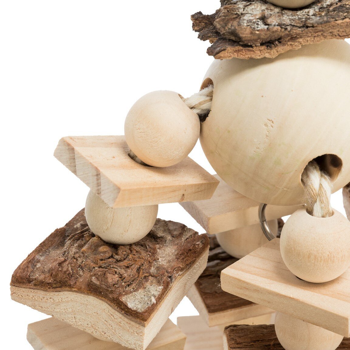 Vogelspielzeug Holz mit Tau zum Aufhängen Bild 4