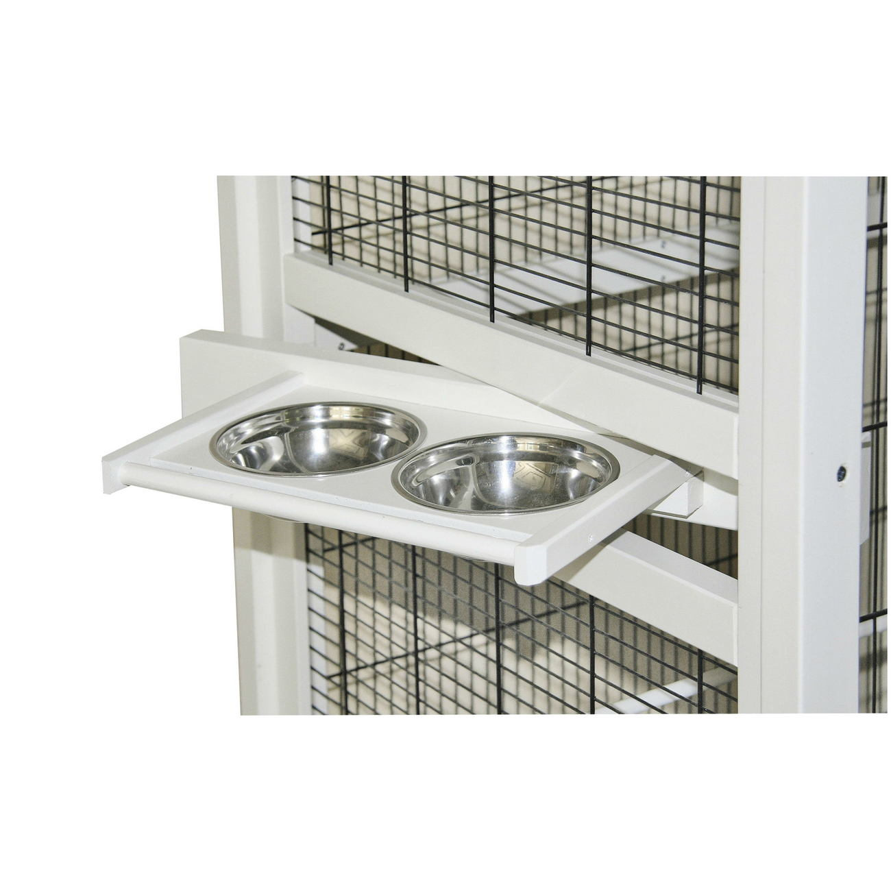 Vogelvoliere aus Holz weiß Bild 2