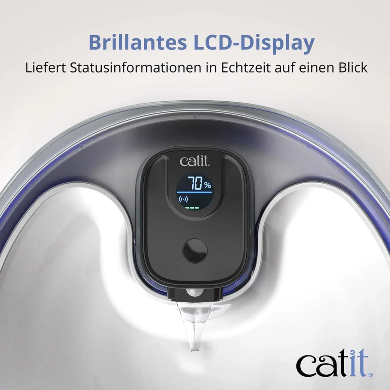 Catit PIXI UV-C Edelstahl-Trinkbrunnen für Katzen – Kabellos & 5L XXL Bild 3