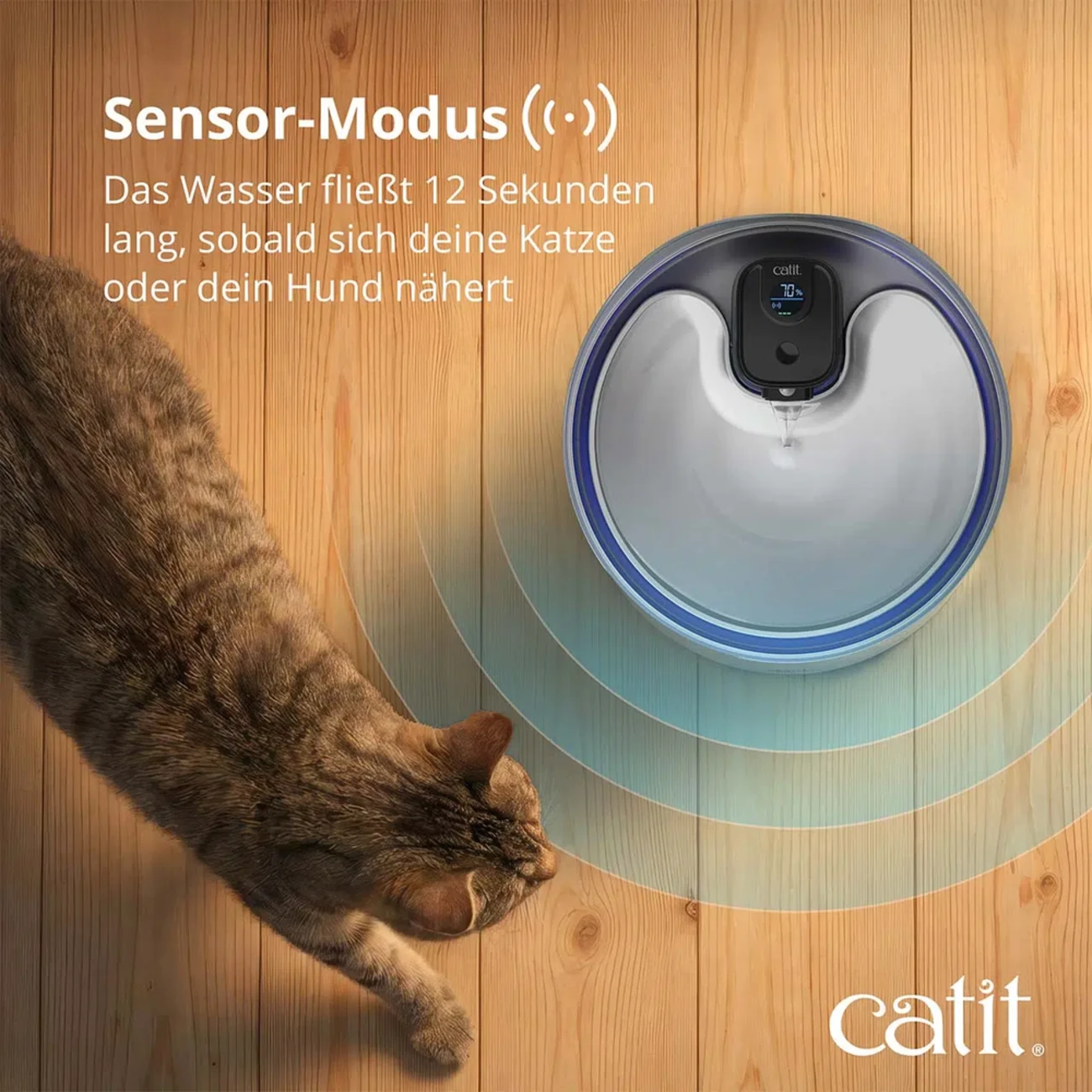 Catit PIXI UV-C Edelstahl-Trinkbrunnen für Katzen – Kabellos & 5L XXL Bild 5