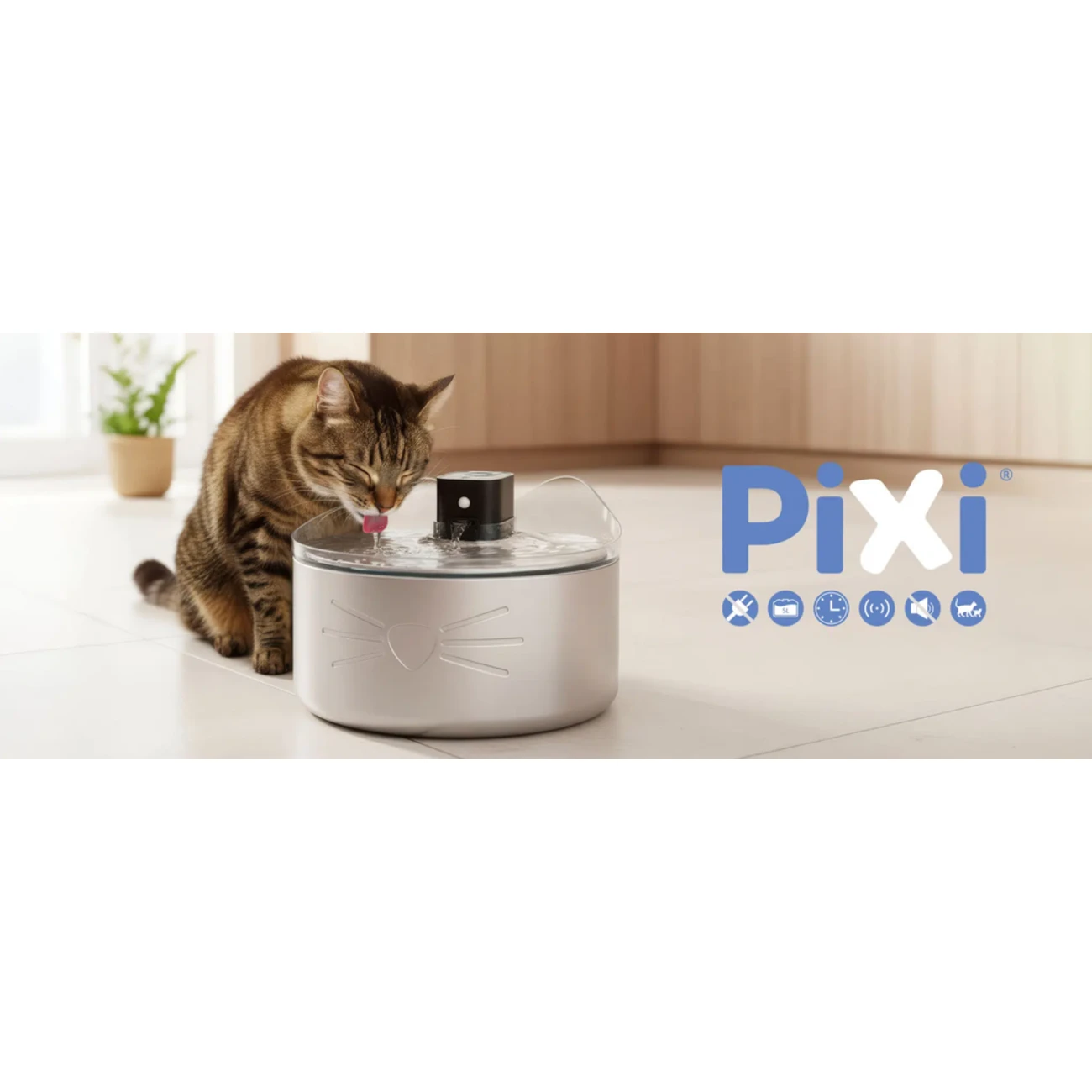 Catit PIXI UV-C Edelstahl-Trinkbrunnen für Katzen – Kabellos & 5L XXL Bild 1