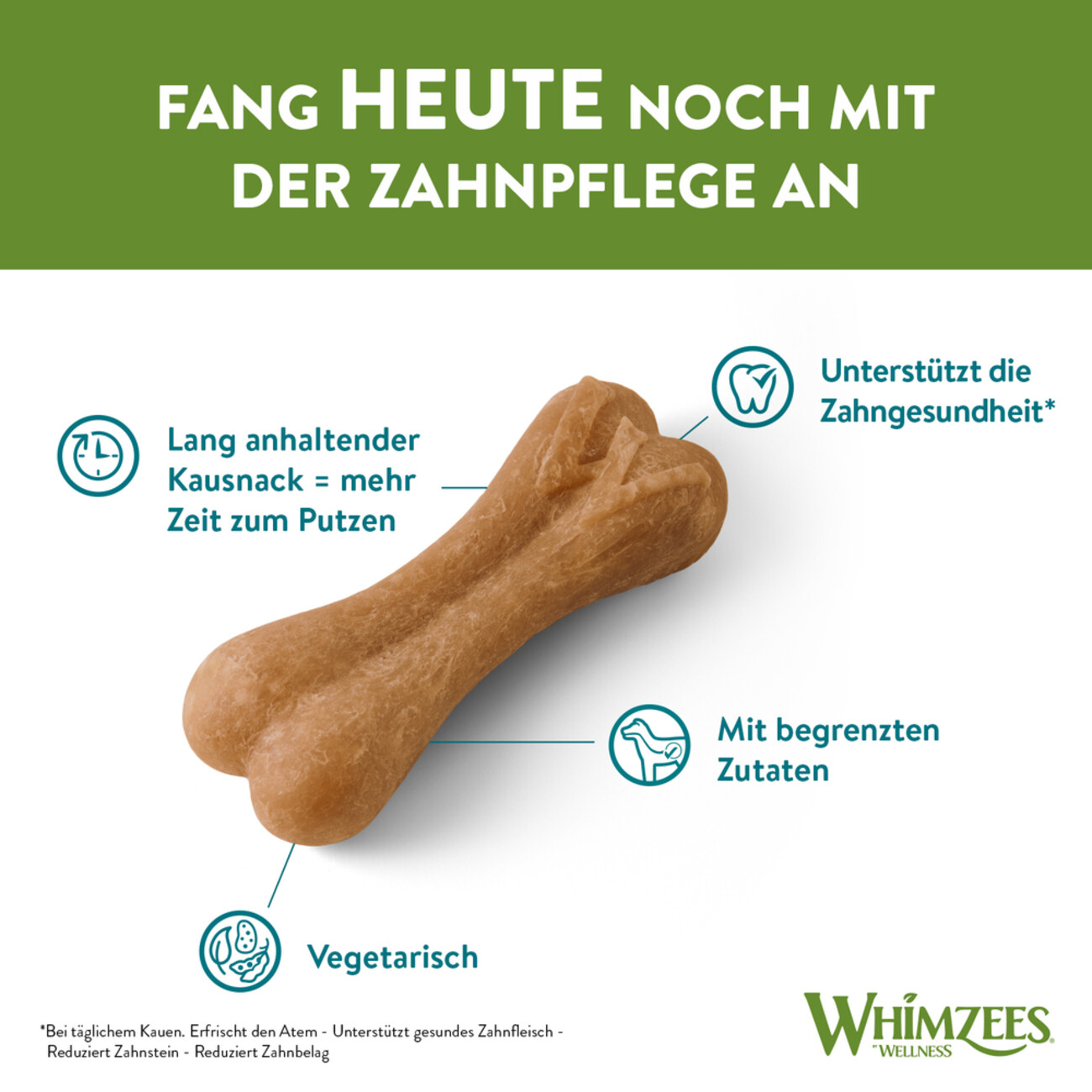 WHIMZEES® Reisknochen Zahnpflege Hundesnack Größe: M/L Bild 3