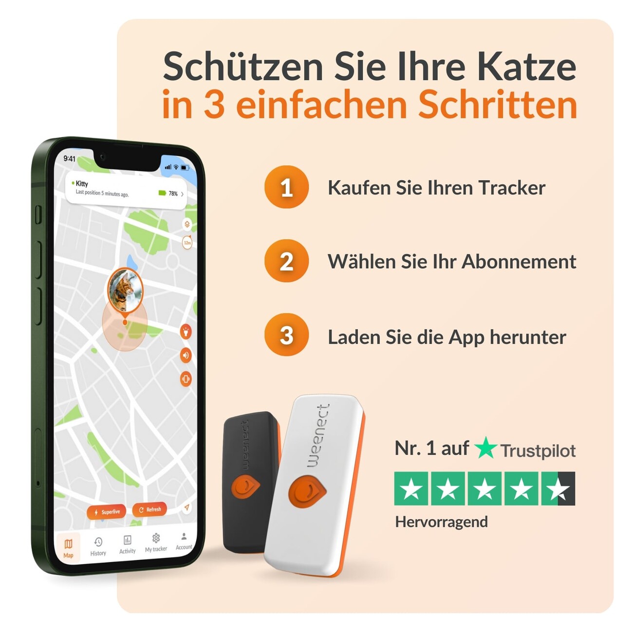XS GPS Tracker für Katzen mit Lebenslanger Garantie Bild 5