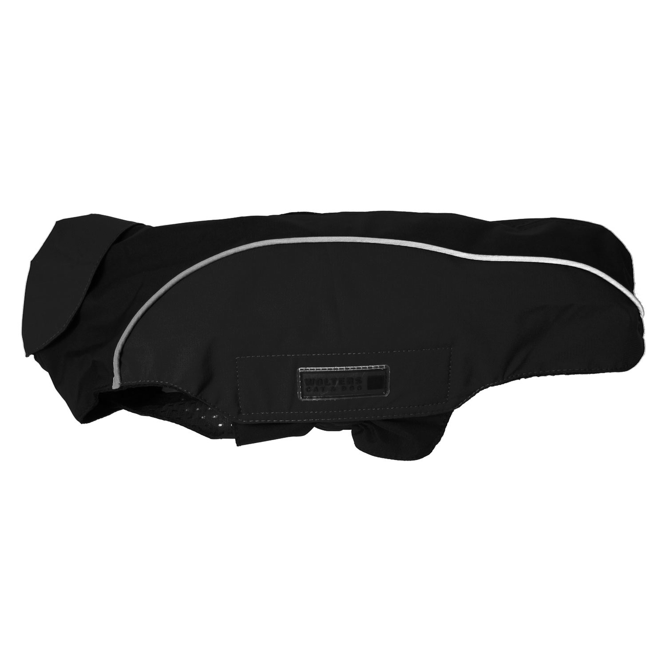 Wolters Regenjacke für Hunde Easy Rain, 75 cm Rückenlänge, Halsumfang: 70 cm, Brustumfang: 92 – 110 cm, schwarz/schwarz