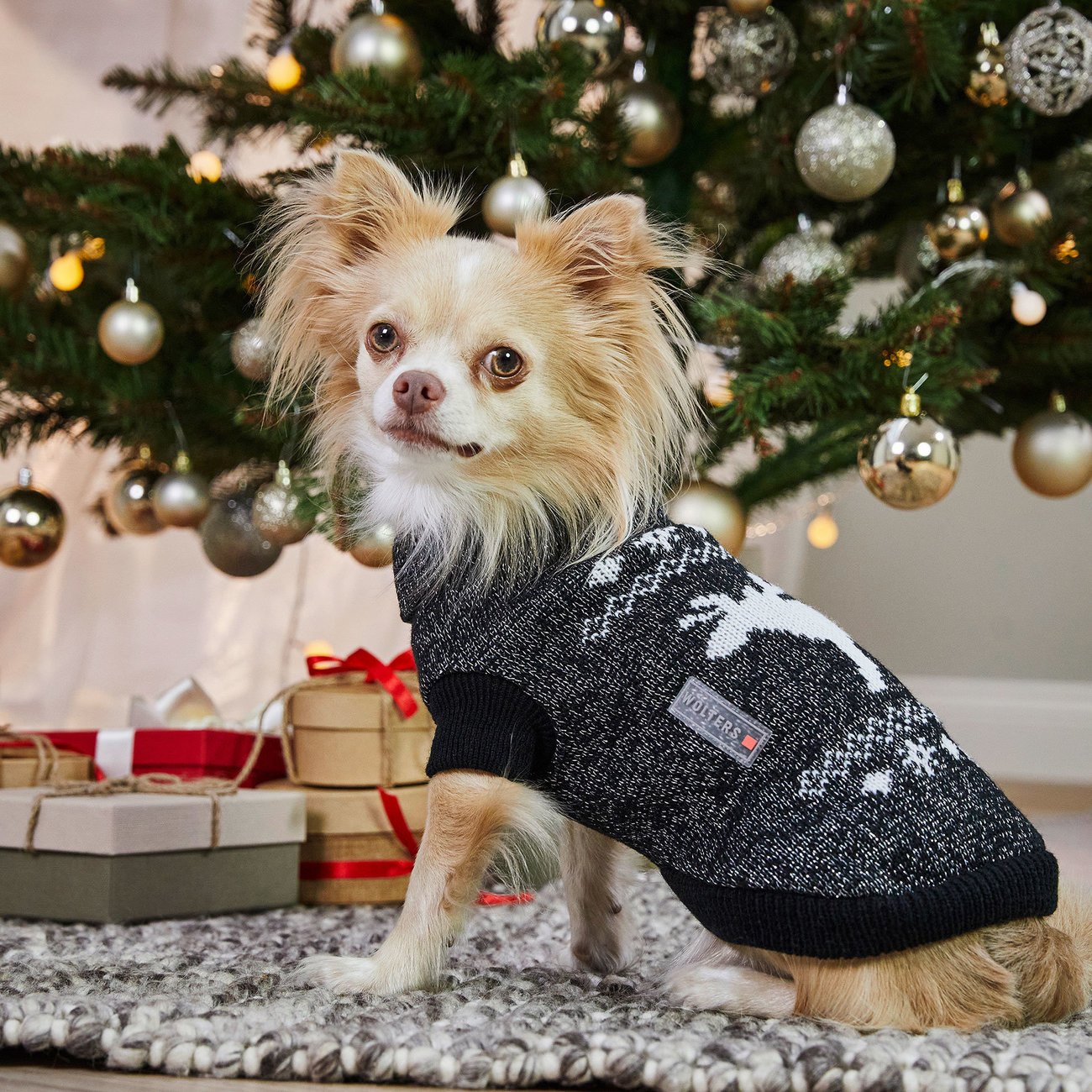 Strickpullover Elch mit Glitzer Bild 2