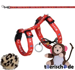 Katzenset Kitty, Geschirr mit Leine inkl. 2 Spielzeuge