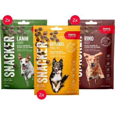 Mera Snacker Mixpack: Vielfalt für deinen Hund - 6 x leckere Hundesnacks!