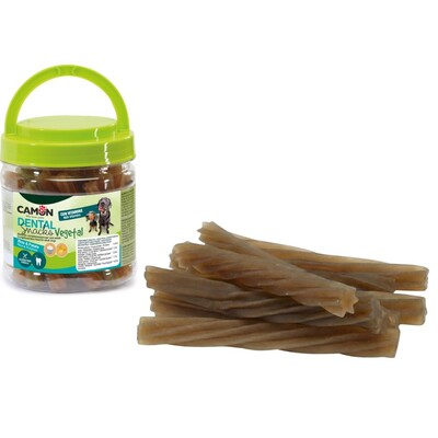 CAMON Dental Snack Box Twisted Sticks mit Reis & Kartoffeln – Veggie-Genuss für Hunde