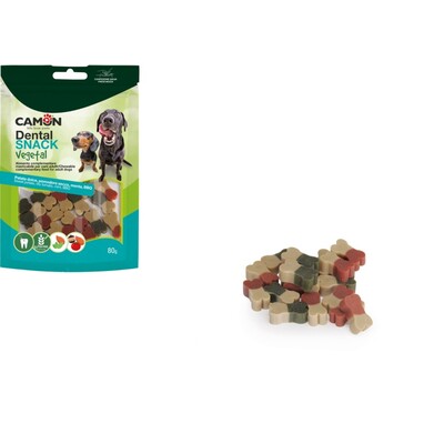 CAMON Veggie Snack Süßkartoffel Knochen mit 2 Geschmacksrichtungen | Vegane Hundesnacks mit Dental-Effekt