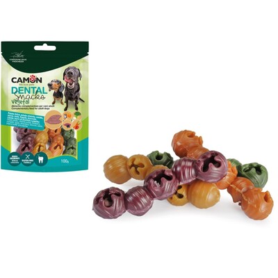 CAMON Veggie Dental Snack Mix Bells - Vegane Hundesnacks für gesunde Zähne