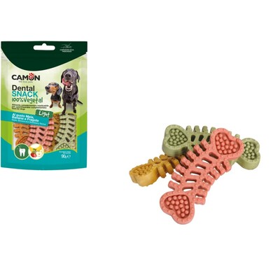 CAMON Veggie Dental Snack Fischgräte vegan - Lecker & Zahnpflegend für Hunde
