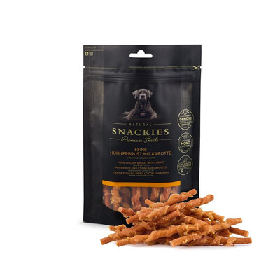 Snackies – Deine luftgetrocknete Hühnerbrust mit Karotte für Hunde