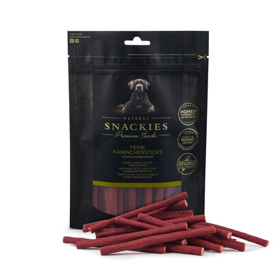 Snackies Hundesnacks: Luftgetrocknete Kaninchensticks – Getreidefrei, fettarm & unwiderstehlich lecker für deinen Hund