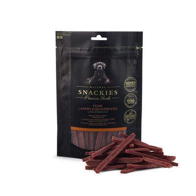 Snackies Feine Lammfleischstreifen – Getreidefreie Hundesnacks für sensible Mägen