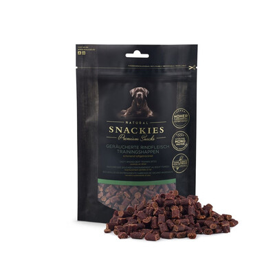 Snackies Geräucherte Rindfleisch-Trainingshappen für Hunde – Getreidefrei & Monoprotein