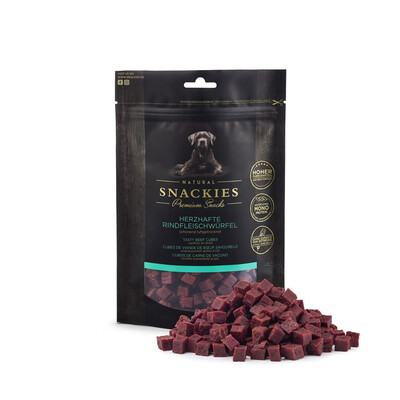 Snackies luftgetrocknete Fleischwürfel für Hunde
