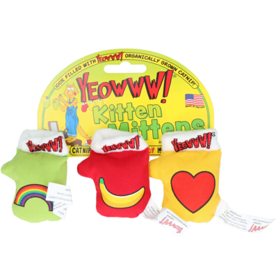 Yeowww! Kitten Mitten 3er-Pack – Katzenspielzeug mit 100% Premium Bio-Katzenminze
