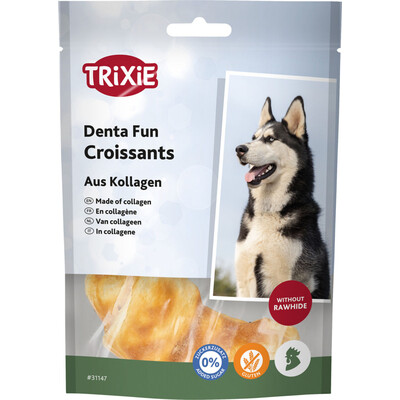 TRIXIE Denta Fun Croissants aus Kollagen, 8 cm