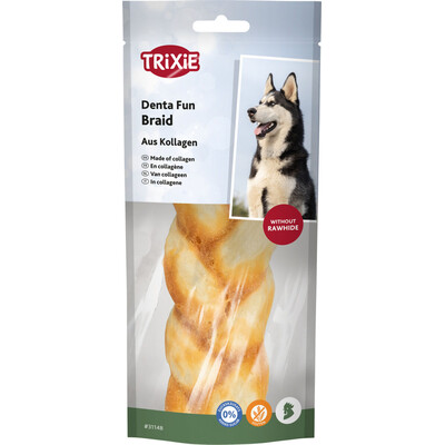 TRIXIE Denta Fun Braid aus Kollagen, 13 cm