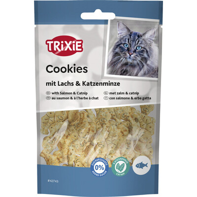 TRIXIE Cookies mit Lachs & Katzenminze - Leckerli für deine Katze