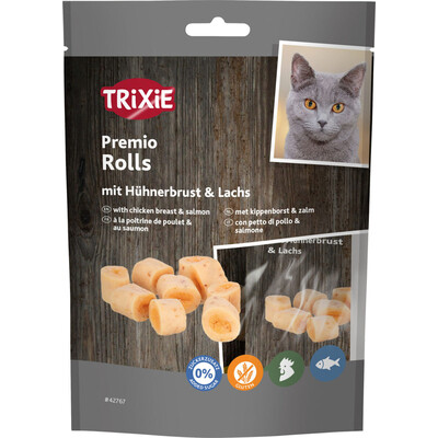 TRIXIE Premio Rolls mit Hühnerbrust & Lachs Katzensnack