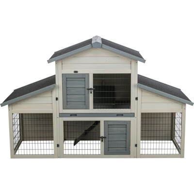 TRIXIE Kleintierstall mit Freilaufgehege grau | Dein Traumzuhause für Nager