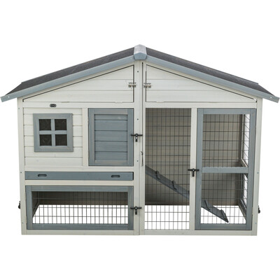 TRIXIE Kleintierstall mit Freilaufgehege grau | tiierisch.de