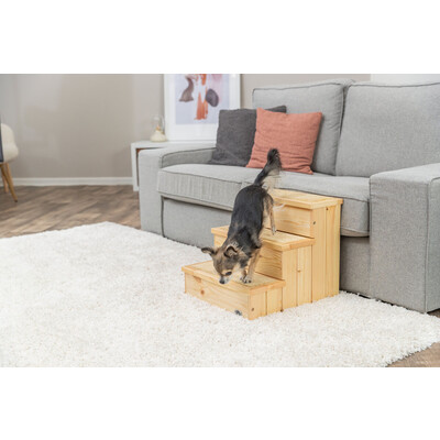 TRIXIE Möbel Treppe für Hunde und Katzen aus Kiefer mit Staurraum