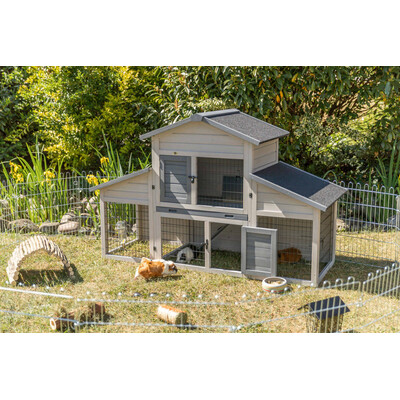 TRIXIE Kleintierstall mit Freilaufgehege grau | Dein Traumzuhause für Nager