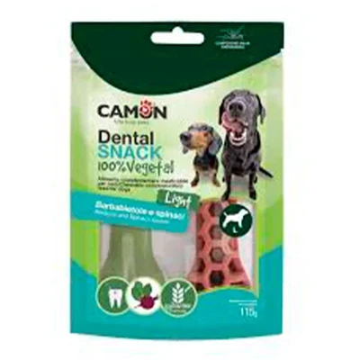 CAMON Veggie Dental Snack Hexabone - Veganer Hundesnack für gesunde Zähne